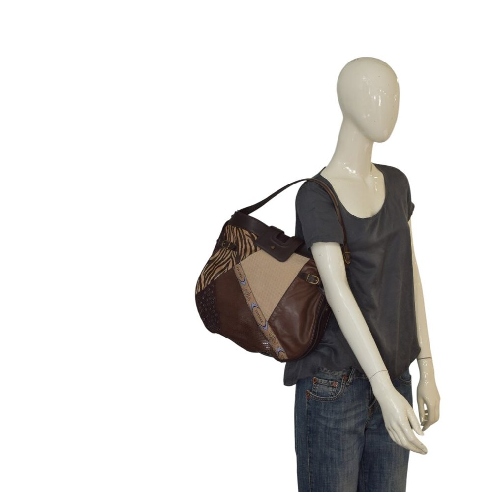 Gianni Versace Patchwork Δερμάτινη Τσάντα Ώμου με… - image 2